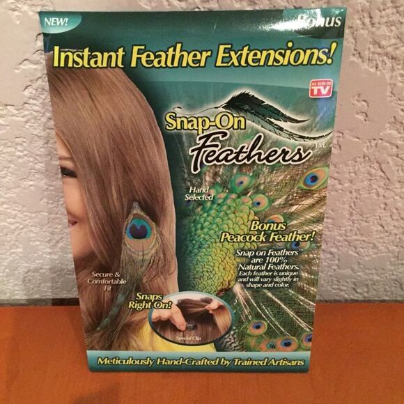 As Seen On TV Instant Peacock Feather Extensions Snap On - Picture 2 of 8